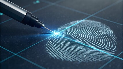Micro‑laser beam grid scanning fingerprint ridges