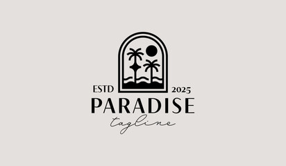 Palm Tree Logo Template. Universal creative premium symbol. Vector illustration. Creative Minimal design template. Symbol for Corporate Business Identity