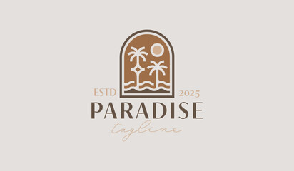 Palm Tree Logo Template. Universal creative premium symbol. Vector illustration. Creative Minimal design template. Symbol for Corporate Business Identity