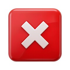 Obraz premium red square icon with white x symbol 3d render