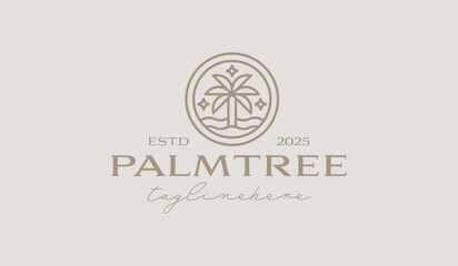 Palm Tree Logo Template. Universal creative premium symbol. Vector illustration. Creative Minimal design template. Symbol for Corporate Business Identity