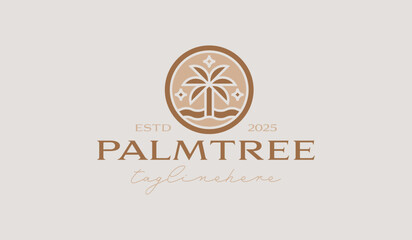 Palm Tree Logo Template. Universal creative premium symbol. Vector illustration. Creative Minimal design template. Symbol for Corporate Business Identity