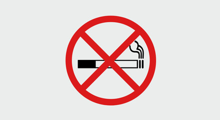 Obraz premium Symbolic representation: A clear 'no smoking' prohibition sign in vibrant red tones