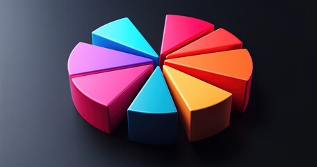 Obraz premium Colorful 3D Color Wheel Model, for Art Education Courseware, UI Design Color Reference, Creative Marketing Material