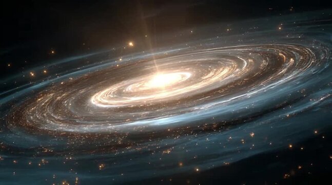 Spiral Galaxy Glows with Stellar Majesty in Deep Space Realm