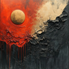 Red and black painting.