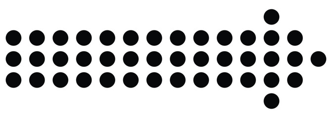 Black Dotted arrow pointing right. Arrow shape element 