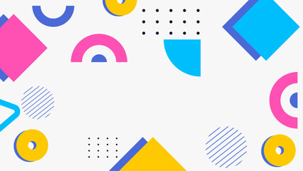 Colorful geometric shapes could be used as a background for invitations, posters, or digital designs with a modern and vibrant theme.