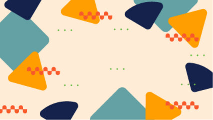 Abstract geometric pattern great for backgrounds, prints, and digital designs. Features vibrant orange, teal, and navy triangles in a stylish composition.
