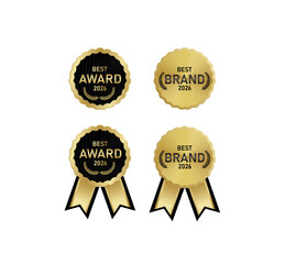 Fototapeta premium Elegant Golden Badges Honoring Top Brands and 2026 Achievements