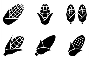 Corn line icon set. Vegetarian, vegan, harvest. Vegetables concept on white background