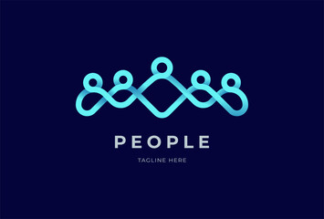 People logo design, Community human Logo template element, vector illustration