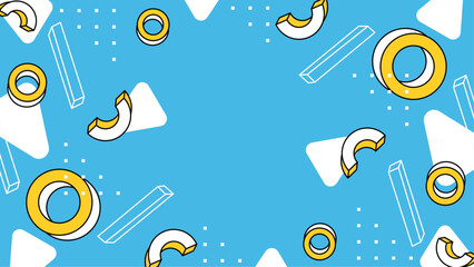 Abstract geometric design suitable for digital backgrounds, presentations, prints, and web graphics. Blue, yellow, and white shapes create a modern and stylish look.