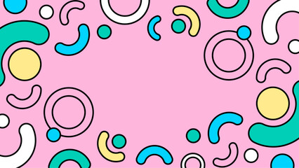 Pink abstract shapes background suitable for designs needing creative, vibrant and fun elements. Ideal for social media, invitations, and posters.