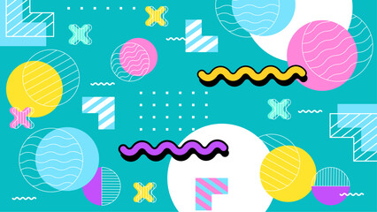 Abstract teal design with vibrant geometric shapes for modern branding, web design, print materials, and social media ads. Perfect for contemporary projects.