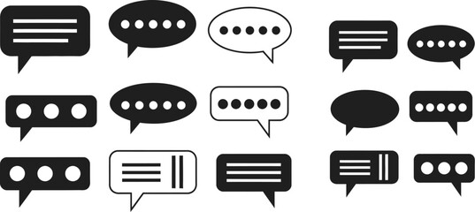 Collection of speech bubbles vector design for communication chat message and dialog illustration icon set