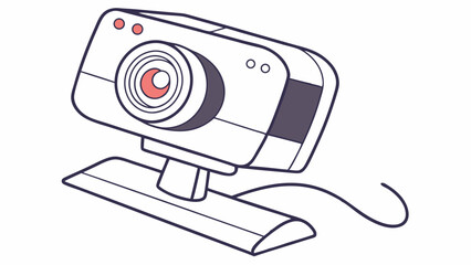 Obraz premium Modern Webcam Design Sleek White Computer Camera with Cable.