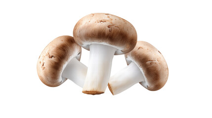 Fototapeta premium Brown mushroom isolated on transparent background with fresh natural look