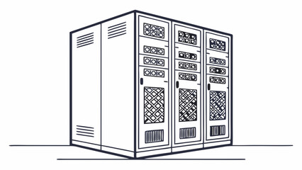 Vector Illustration of Server Racks in Data Center.