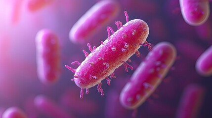 3D lactobacillus probiotic bacteria render for gut health supplements, skincare microbiome, or science presentations