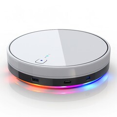 Modern Smart Home Hub with LED Lighting Display and Sleek Design for Connectivity