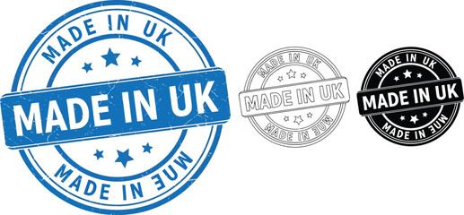 Obraz premium Made in uk stamp vector illustration, united kingdom product label, uk quality assurance and origin mark
