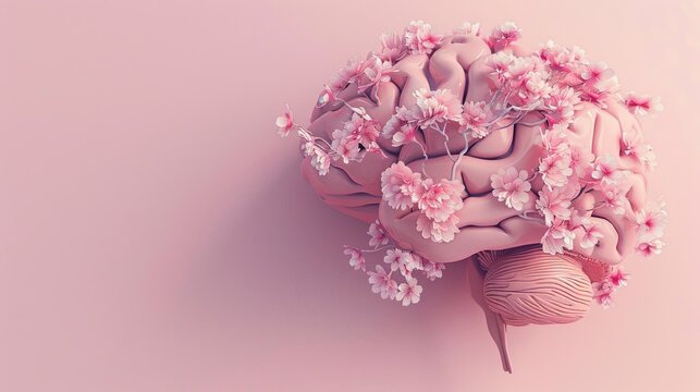 Minimal soft pink theme illustrating emotional healing and mental protection