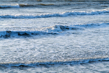 high angle view of the wave in winter sea