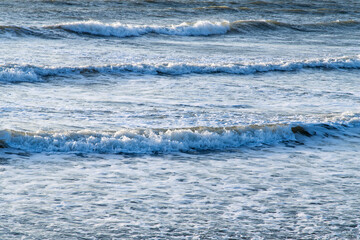 high angle view of the wave in winter sea