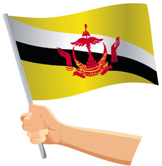 Sultanate of Brunei Flag with National Emblem
