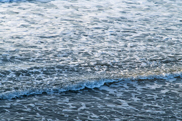 high angle view of the wave in winter sea