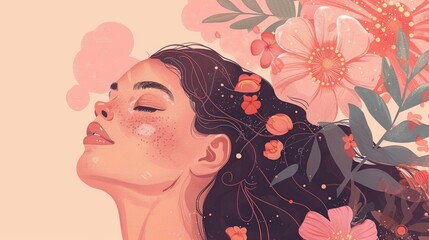 Minimal soft pink concept for emotional care mental awareness and daily support