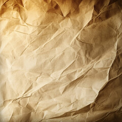 Wrinkled Vintage Paper Texture with Folded Creases and Warm Brown Tones for Retro Background Design
