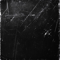 Dark Grunge Texture with Scratches and Dust in Vintage Black and White Film Style
