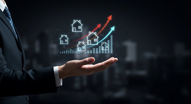 Empowering Investors Real Estate Market Growth Visualization Property Market Analysis Tracking Growth with Virtual Data