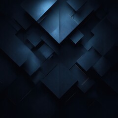 Dark, geometric, metallic panels in a complex, layered pattern