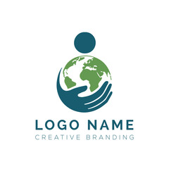 family care logo design vector. Adoption and social network logo design