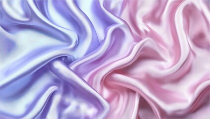 Obraz premium Close-up view of luxurious, draped silk fabric in shades of pink and lavender.