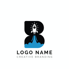 Letter B  rocket logo, B logo