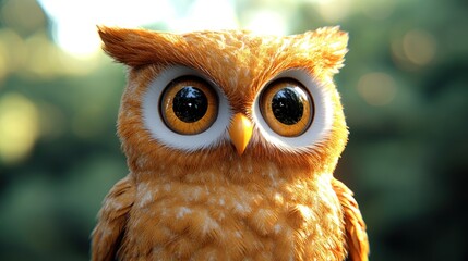 Cute cartoon owl close-up