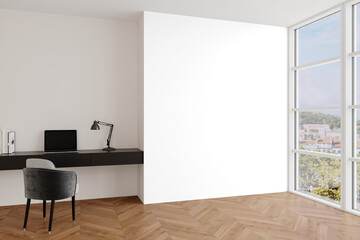  Window View Home Office Desk with Transparent Background – Workstation PNG with Shadow