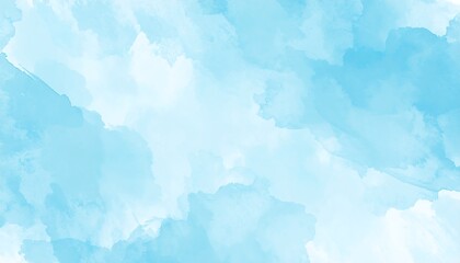 Light pastel sky, soft cloud shapes, blended watercolor effect