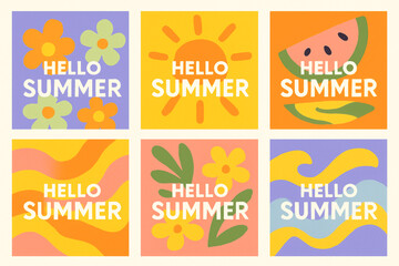 Hello Summer Collection - Vibrant Holiday Graphics Set