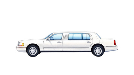 Elegant white limousine illustration