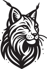 Obraz premium Lynx head vector illustration. Wild cat head. Tattoo design