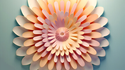 Elegant paper flower art with pastel shades and intricate petal design