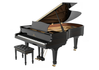 piano on a isolated transparent background	