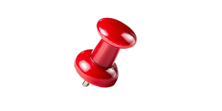Red Pushpin on Transparent Background, PNG