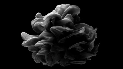 Abstract Ink Swirl Design On Black Background