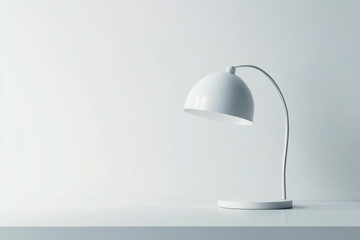 Modern Curved Table Lamp with Fabric Shade
